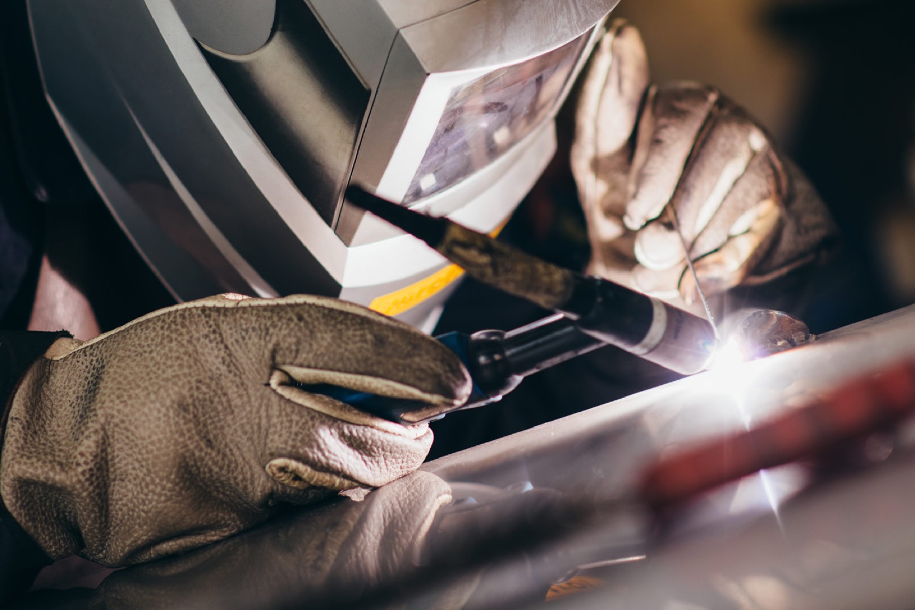 A welder at work